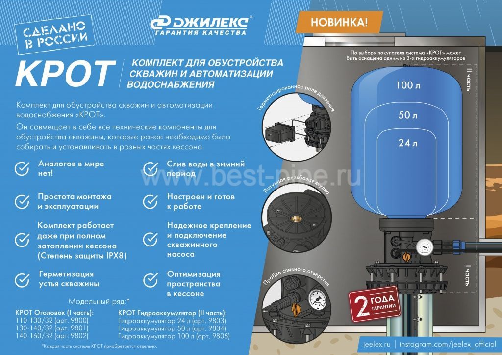 Оголовок Джилекс КРОТ 110-130/32